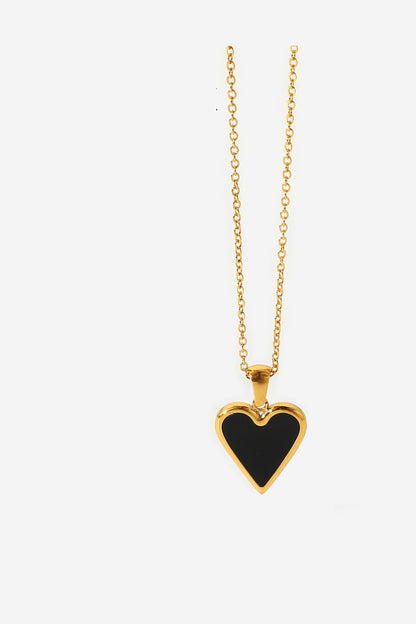 Bordered Heart Chain Necklace - Necklaces - FITGGINS