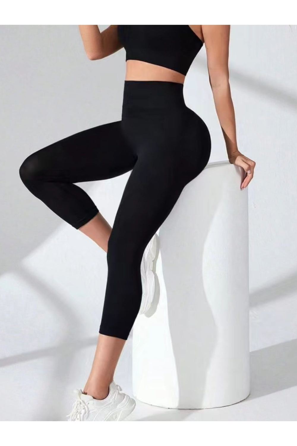 High Waist Cropped Active Leggings - Leggings - FITGGINS