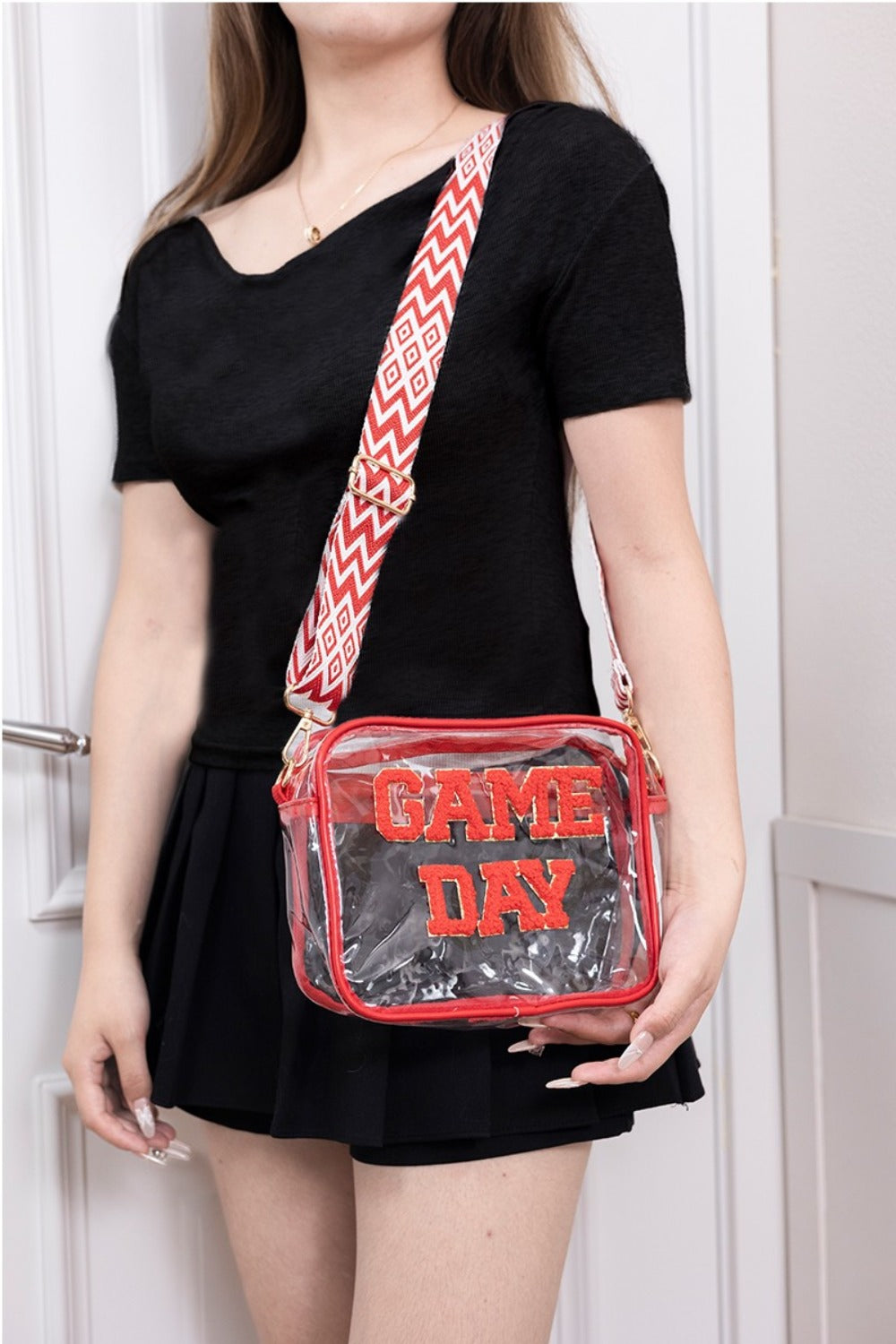 Zenana GAME DAY Stadium Approved Transparent Crossbody Bag - Handbag - FITGGINS