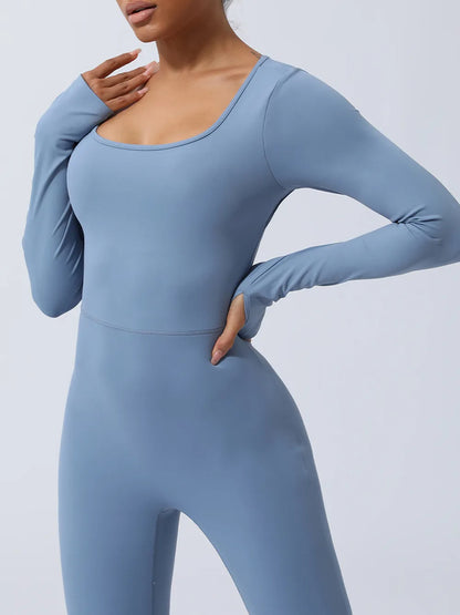 Twisted Backless Long Sleeve Jumpsuit Fitggins