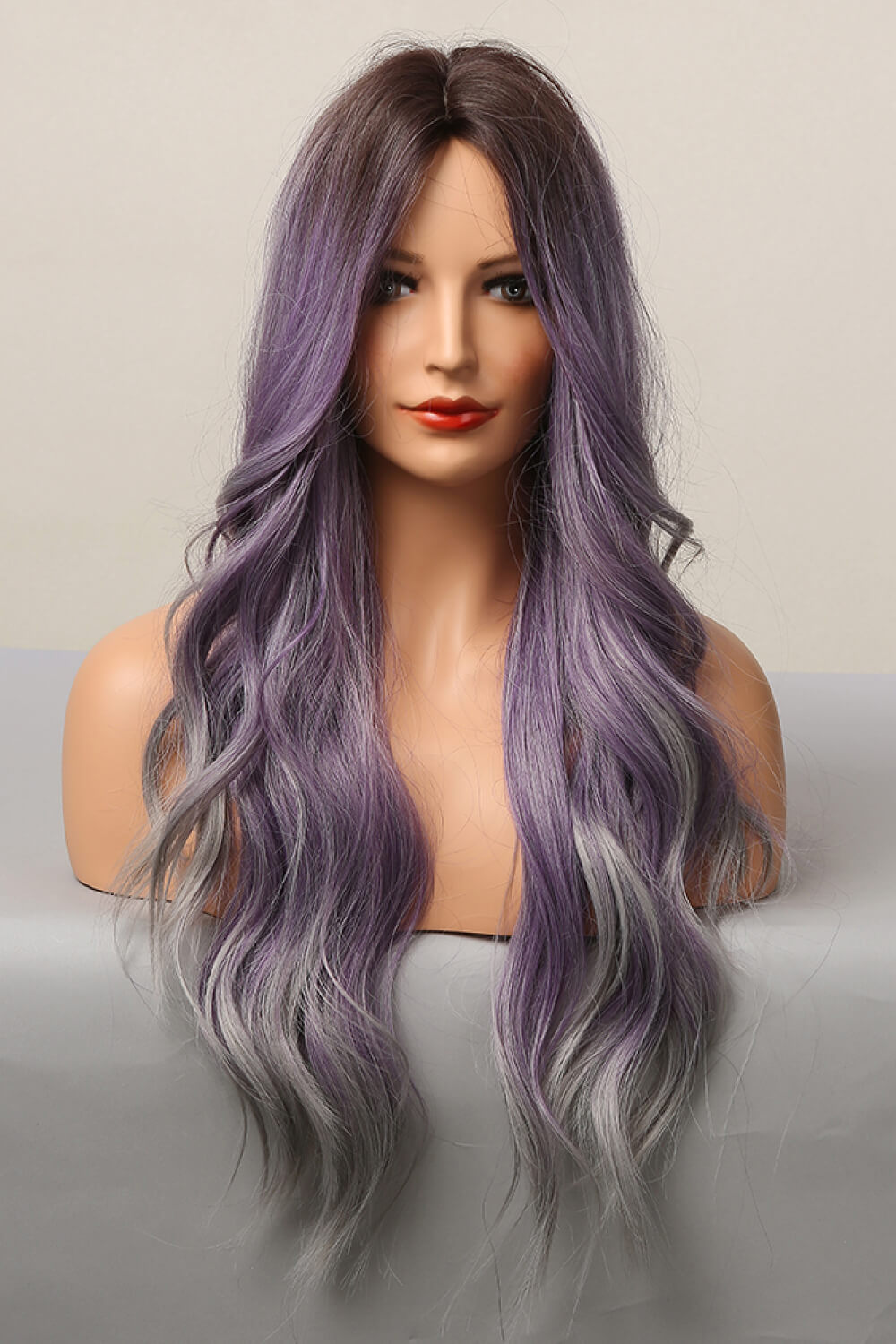 Elegant Wave Full Machine Synthetic Wigs in Purple 26'' - Hair - FITGGINS