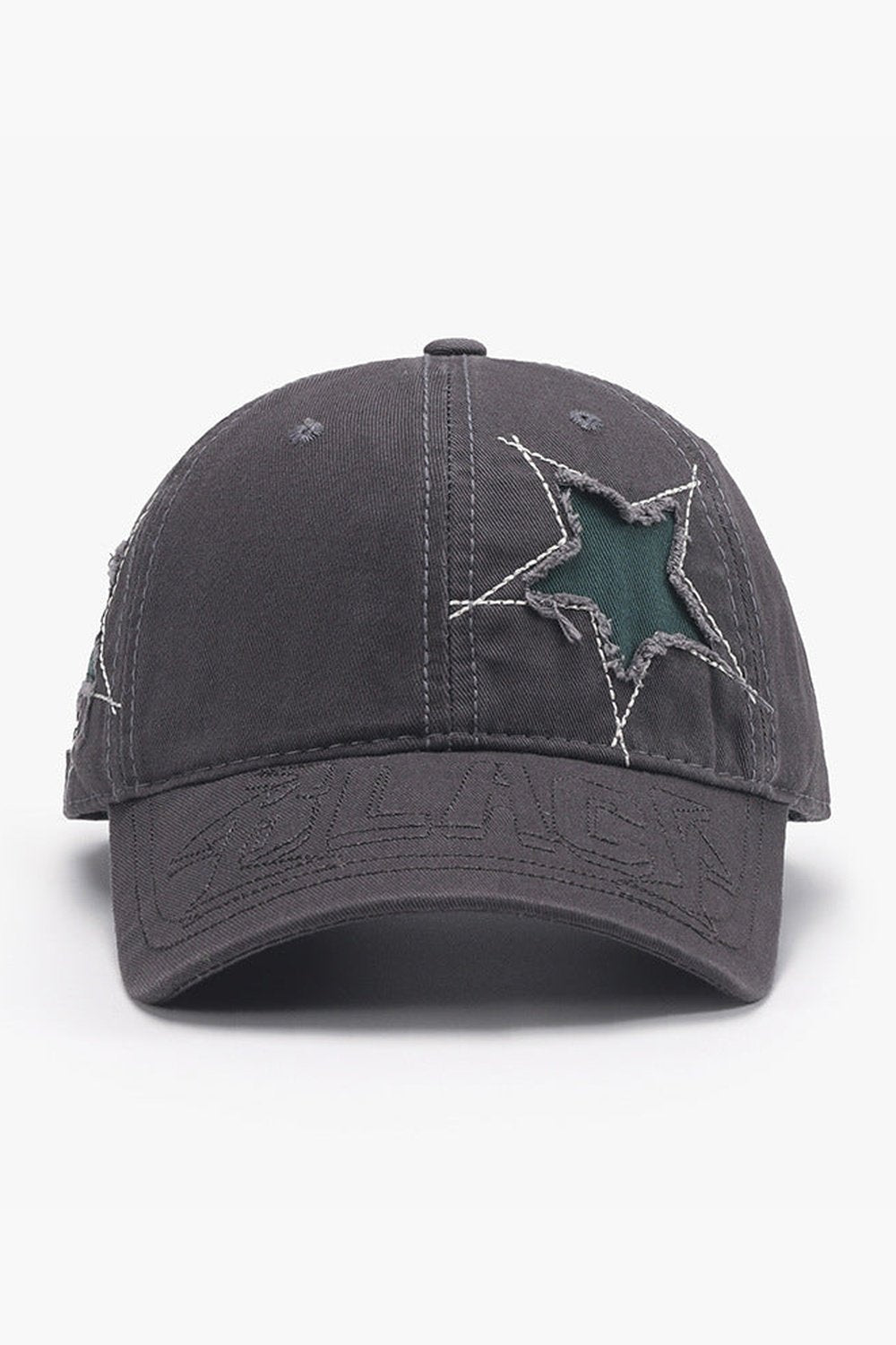 Adjustable Star Raw Hem Cap - Hats - FITGGINS