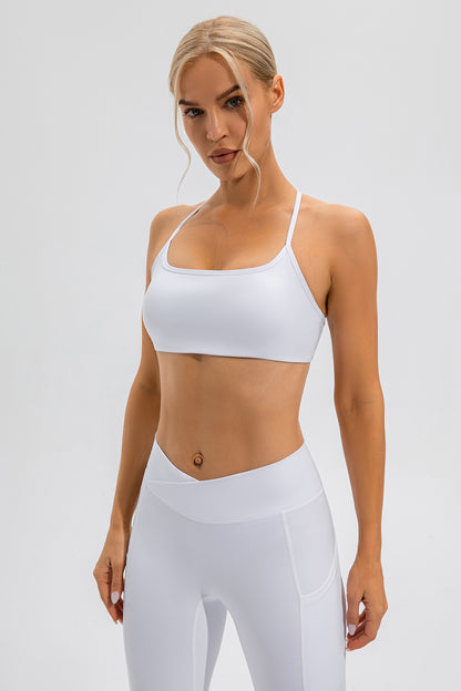 Crisscross Spaghetti Strap Active Cami - Sports Bras - FITGGINS