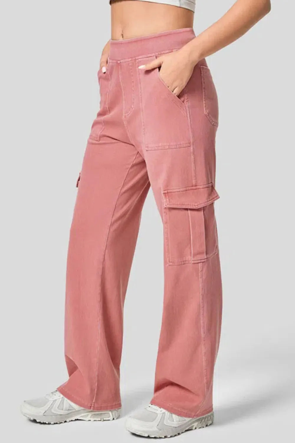 High Waist Straight Leg Cargo Jeans Fitggins