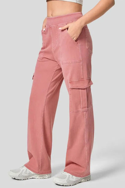 High Waist Straight Leg Cargo Jeans Fitggins