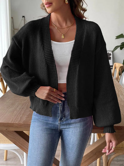 Open Front Long Sleeve Cardigan Fitggins