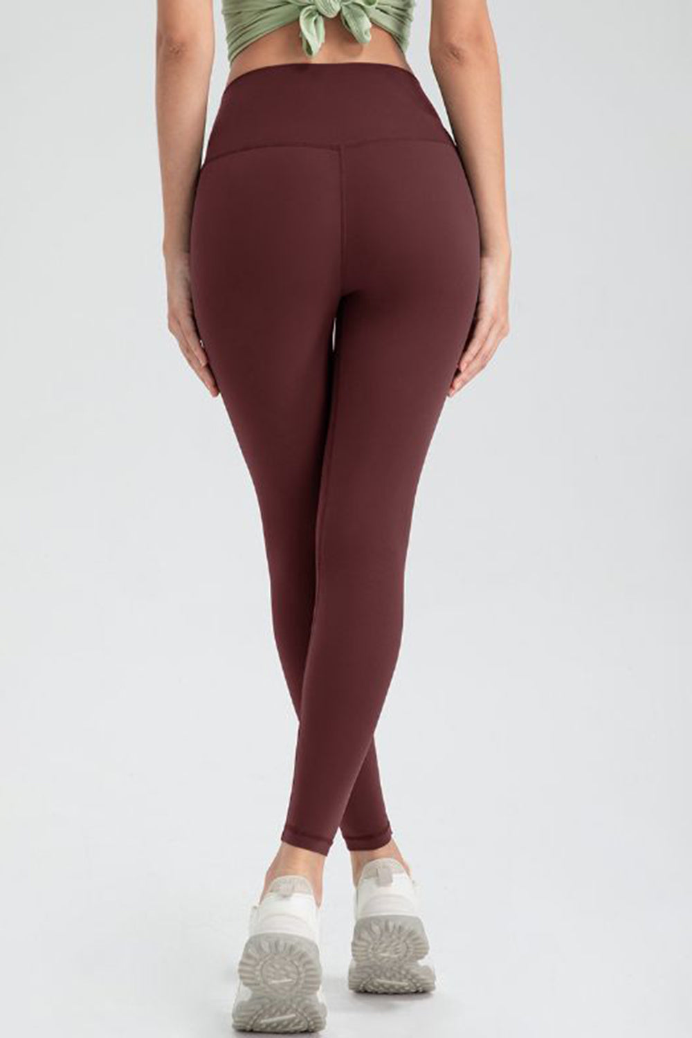 Wide Waistband Slim Fit Active Leggings - Leggings - FITGGINS