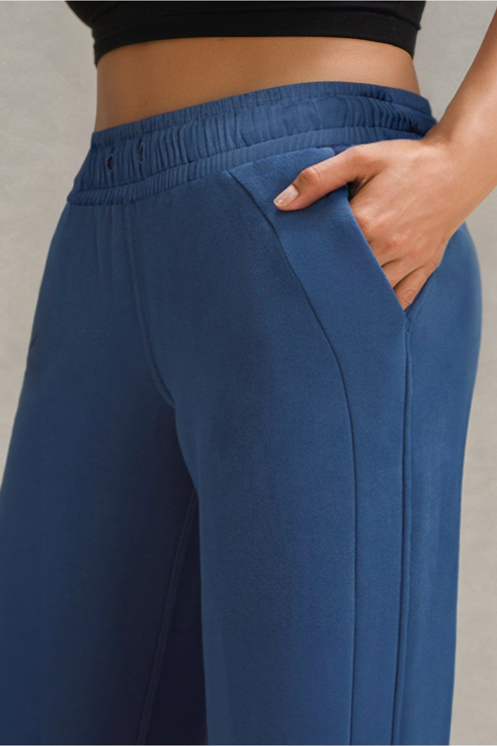 Drawstring Elastic Waist Straight Leg Pants - Pants - FITGGINS