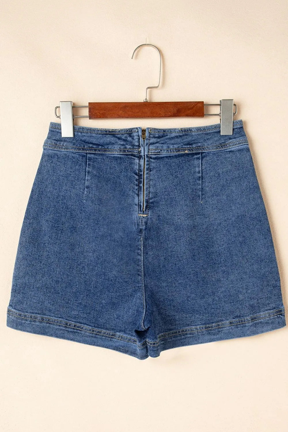 Asymmetrical Denim Skort with Pockets Fitggins