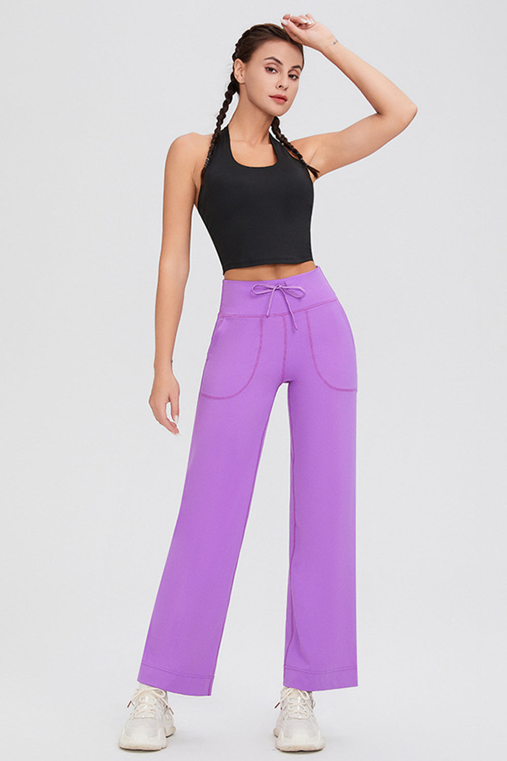 Basic Bae Full Size Drawstring High Waist Pants with Pockets - Pants - FITGGINS