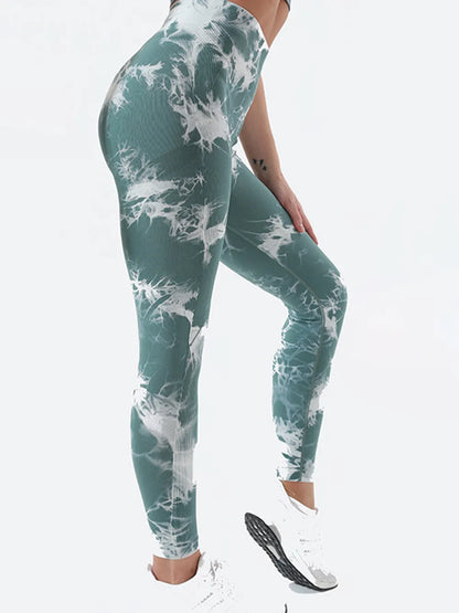 Tie-Dye High Waist Active Leggings Fitggins