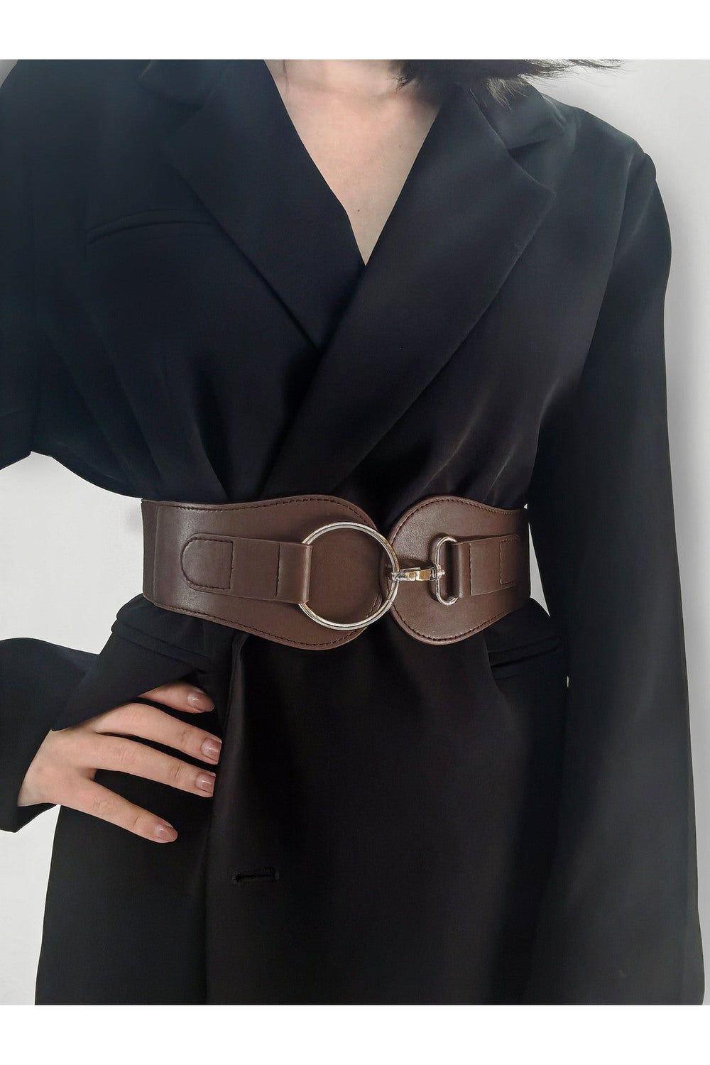 PU Elastic Wide Belt - Belt - FITGGINS