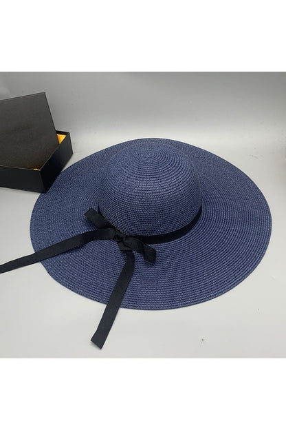 Bow Paper Braided Wide Brim Hat - Hats - FITGGINS