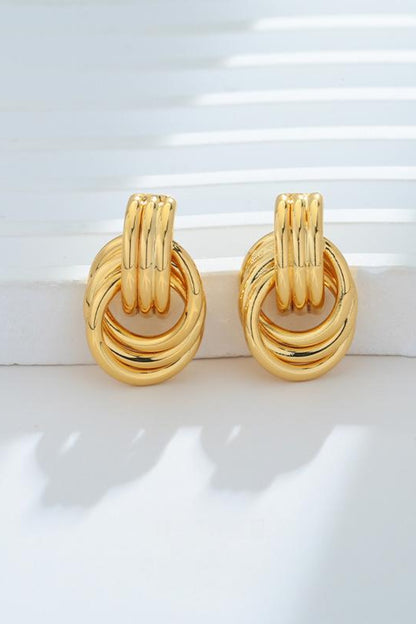 Gold-Plated Knotted Stud Earrings - Earrings - FITGGINS