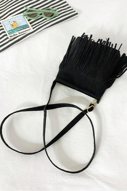 Adored PU Leather Crossbody Bag with Fringe - Handbag - FITGGINS