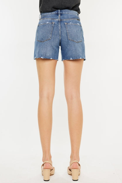 Kancan Distressed High Waist Denim Shorts - Denim Shorts - FITGGINS