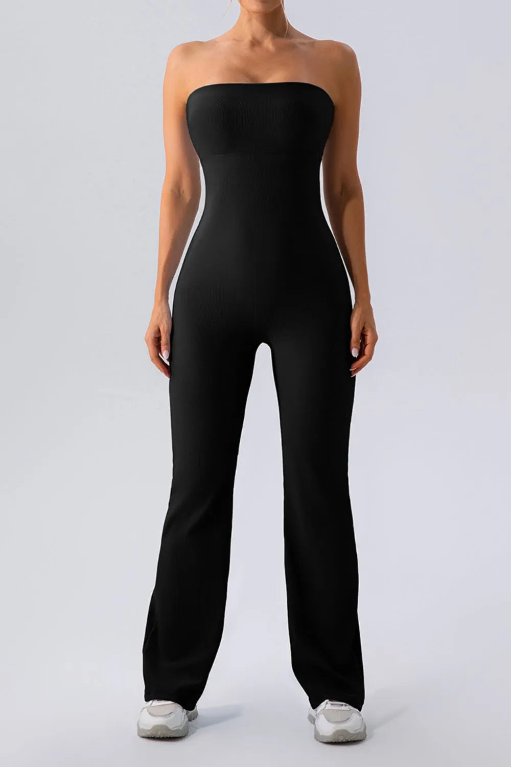 Sleeveless Straight Active Jumpsuit Black Fitggins