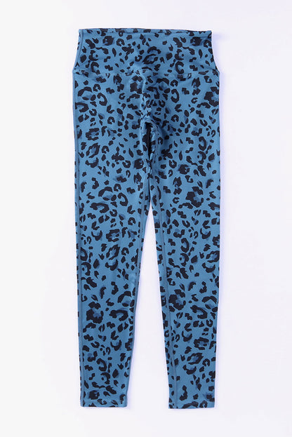 Leopard Print Wide Waistband Leggings Fitggins