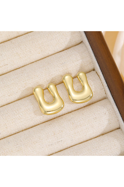 18K Gold-Plated Bubble Letter Stud Earrings - Earrings - FITGGINS