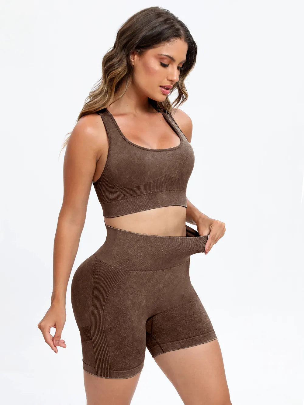 Scoop Neck Wide Strap Top and Shorts Active Set Fitggins