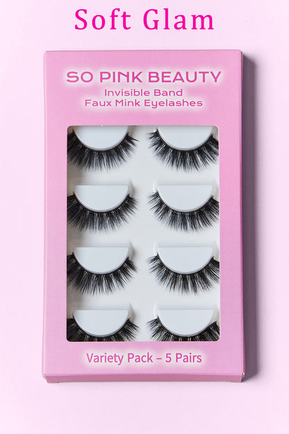 SO PINK BEAUTY Mink Eyelashes 5 Pairs - - FITGGINS