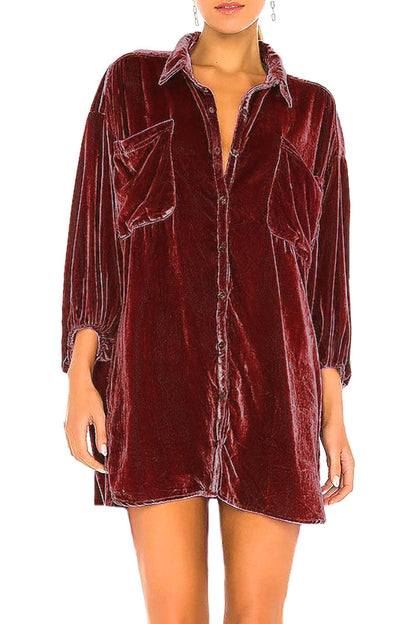 Collared Long Sleeve Button Down Shirt Fitggins