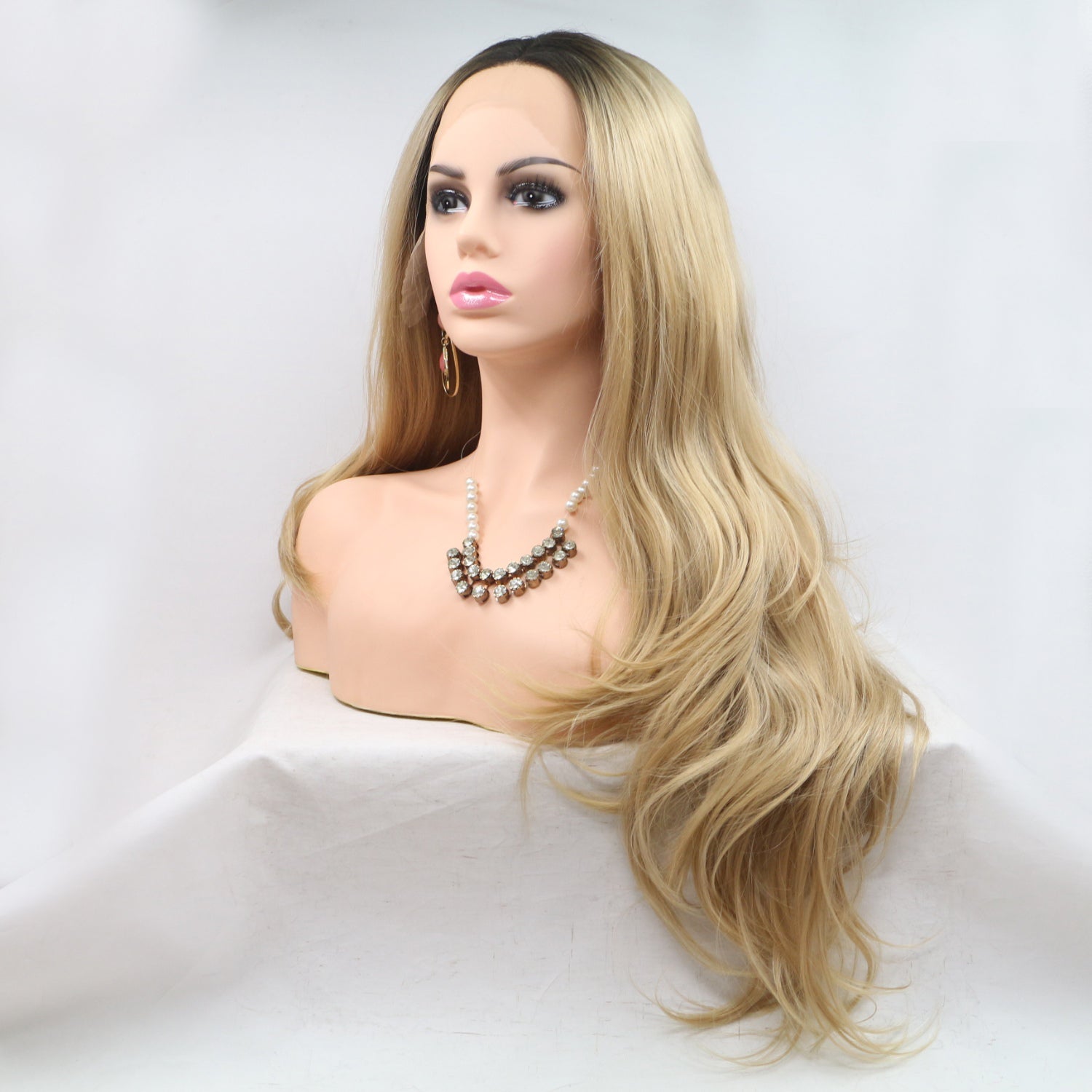 13*3" Lace Front Wigs Synthetic Long Wavy 24" 130% Density - Hair - FITGGINS