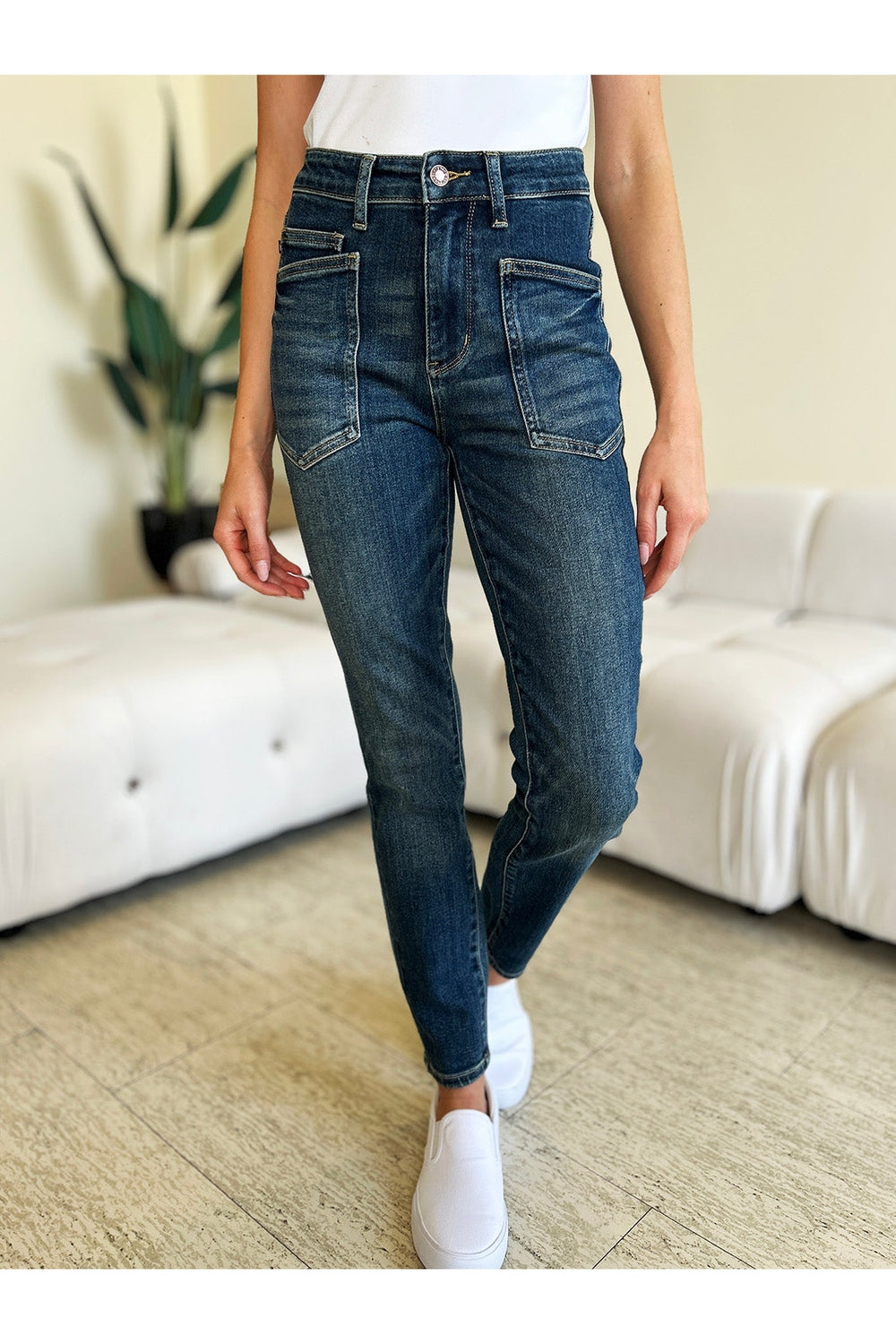 Judy Blue Full Size High Waist Skinny Jeans - Jeans - FITGGINS