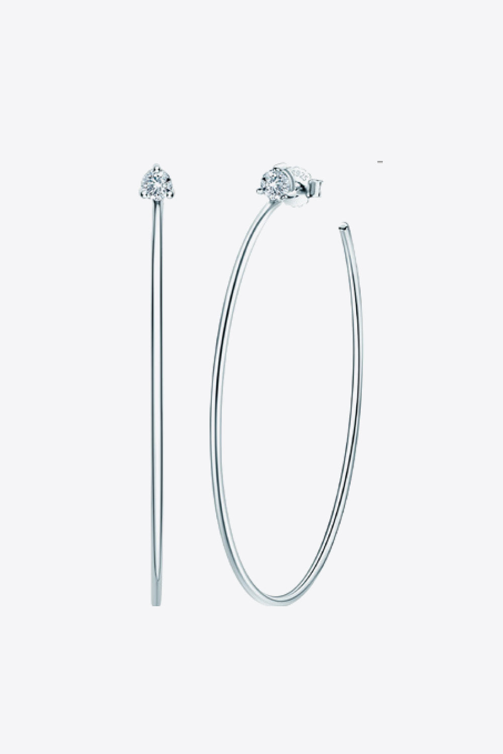 Adored 925 Sterling Silver Moissanite Hoop Earrings - Earrings - FITGGINS