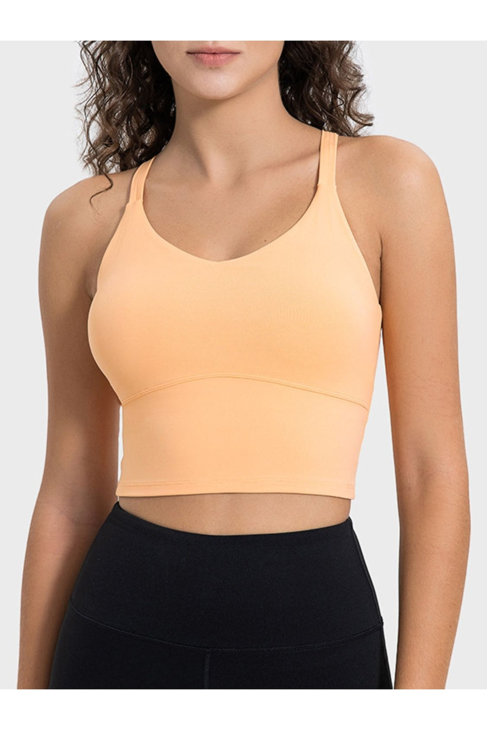 Millennia Crisscross Round Neck Active Tank - Crop Tops & Tank Tops - FITGGINS