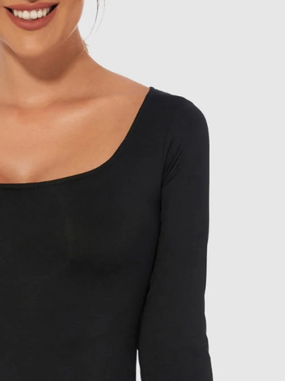 Full Size Scoop Neck Long Sleeve Bodysuit Fitggins