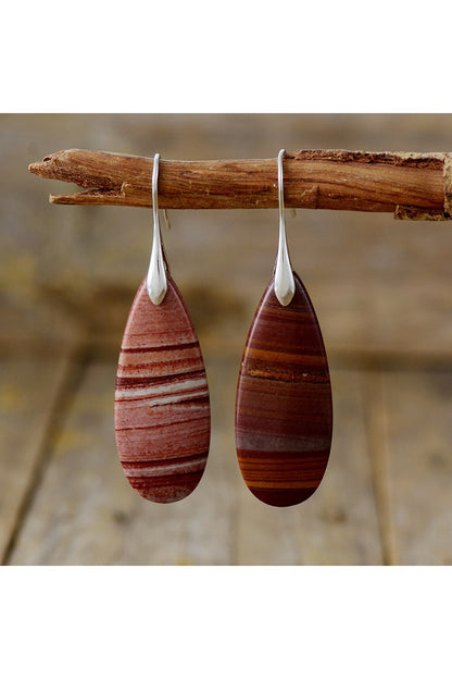 Natural Stone Waterdrop Shape Earrings - Earrings - FITGGINS