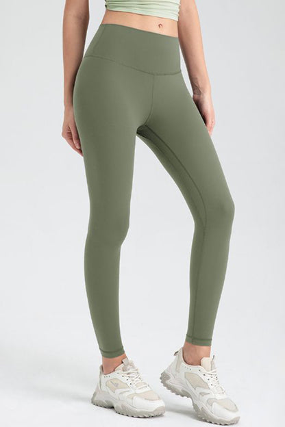 Wide Waistband Slim Fit Active Leggings - Leggings - FITGGINS