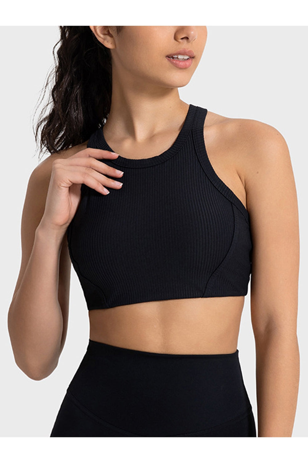 Millennia Wide Strap Cropped Sport Tank - Crop Tops & Tank Tops - FITGGINS