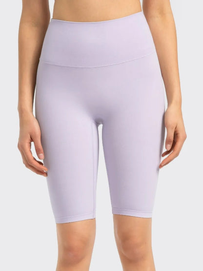 Millennia High Rise Wide Waistband Active Shorts Pink Purple Fitggins