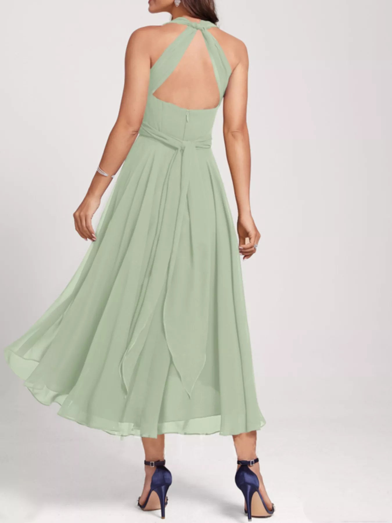 Ruched A-Line Midi Dress Fitggins