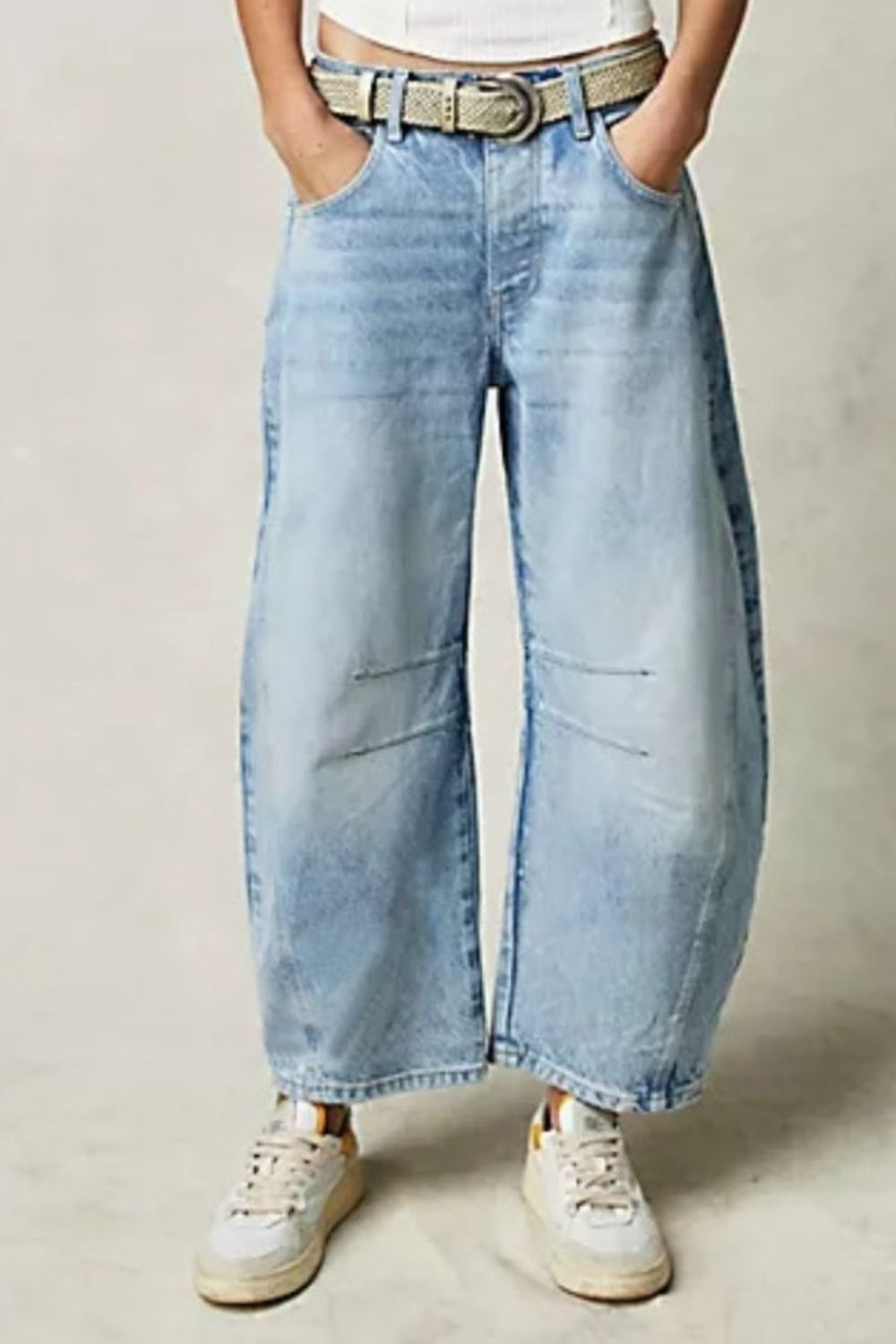 Wide Leg Jeans with Pockets - Jeans - FITGGINS