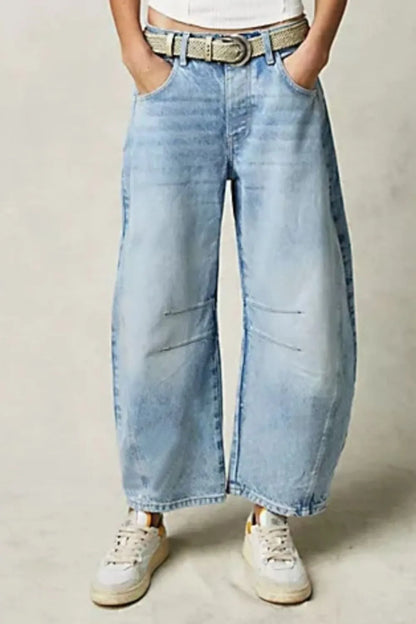 Wide Leg Jeans with Pockets Fitggins