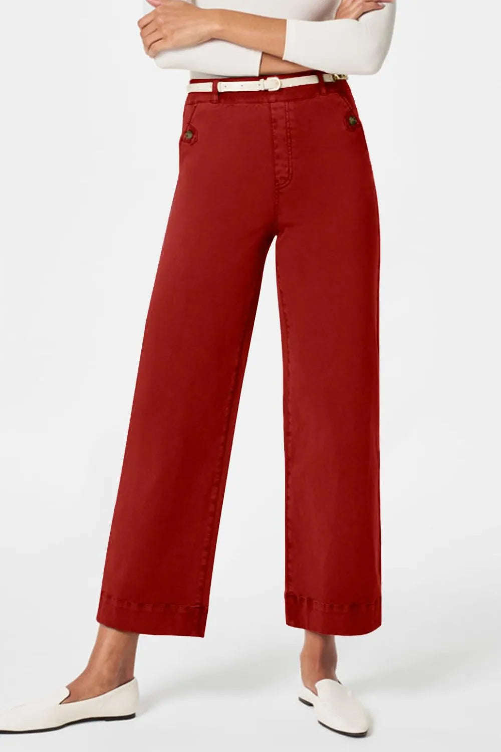 High Waist Jeans with Pockets Rust Fitggins