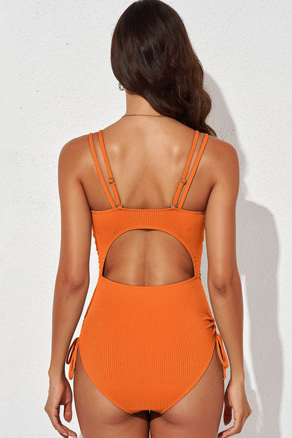 Tied Cutout Plunge One-Piece Swimsuit Fitggins