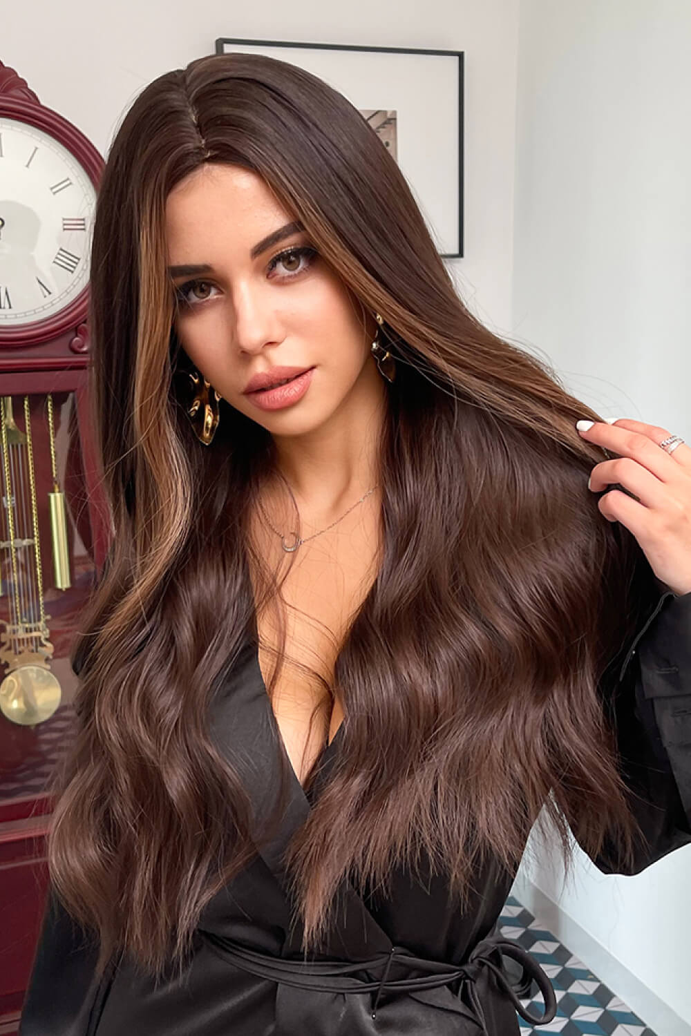 Full Machine Long Wave Synthetic Wigs 26'' - Hair - FITGGINS