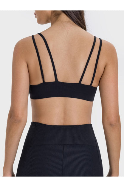 Millennia Scoop Neck Double Strap Active Cami - Crop Tops & Tank Tops - FITGGINS