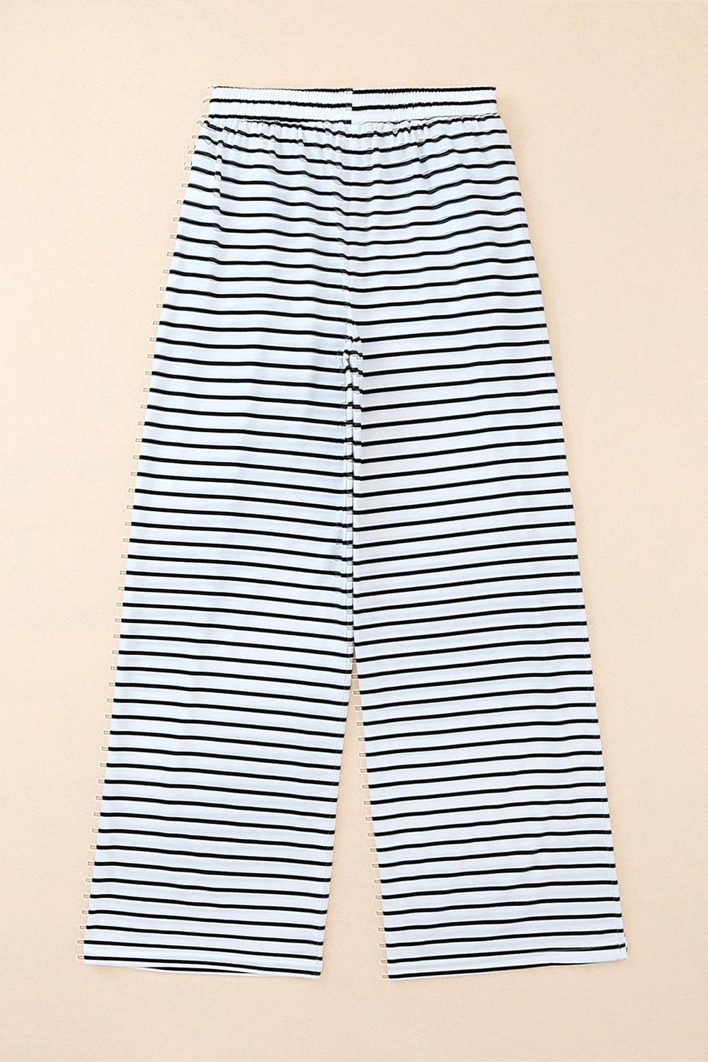 Striped Drawstring Waist Wide Leg Pants - Pants - FITGGINS