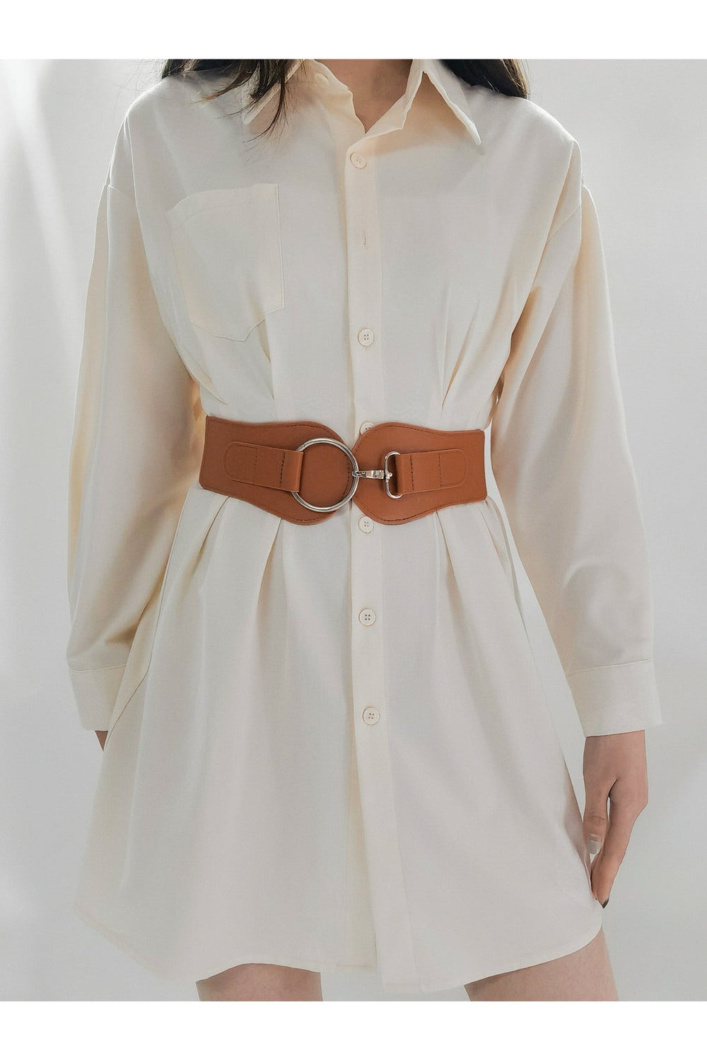 PU Elastic Wide Belt - Belt - FITGGINS