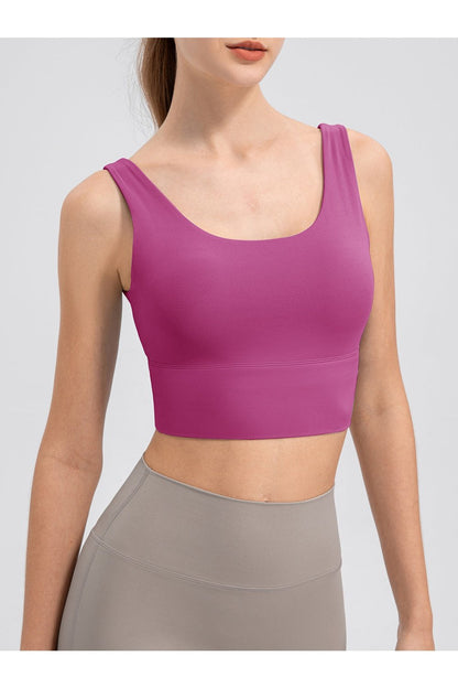 Scoop Neck Wide Strap Active Tank - Crop Tops & Tank Tops - FITGGINS