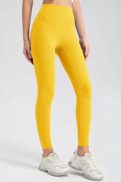 High Waist Skinny Active Pants Yellow Fitggins