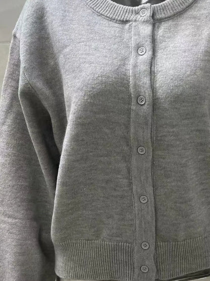 Button Down Long Sleeve Cardigan Fitggins