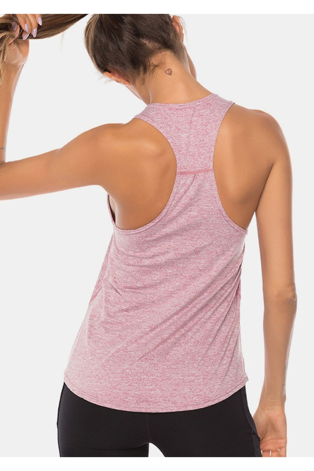 Full Size Scoop Neck Wide Strap Active Tank - Crop Tops & Tank Tops - FITGGINS