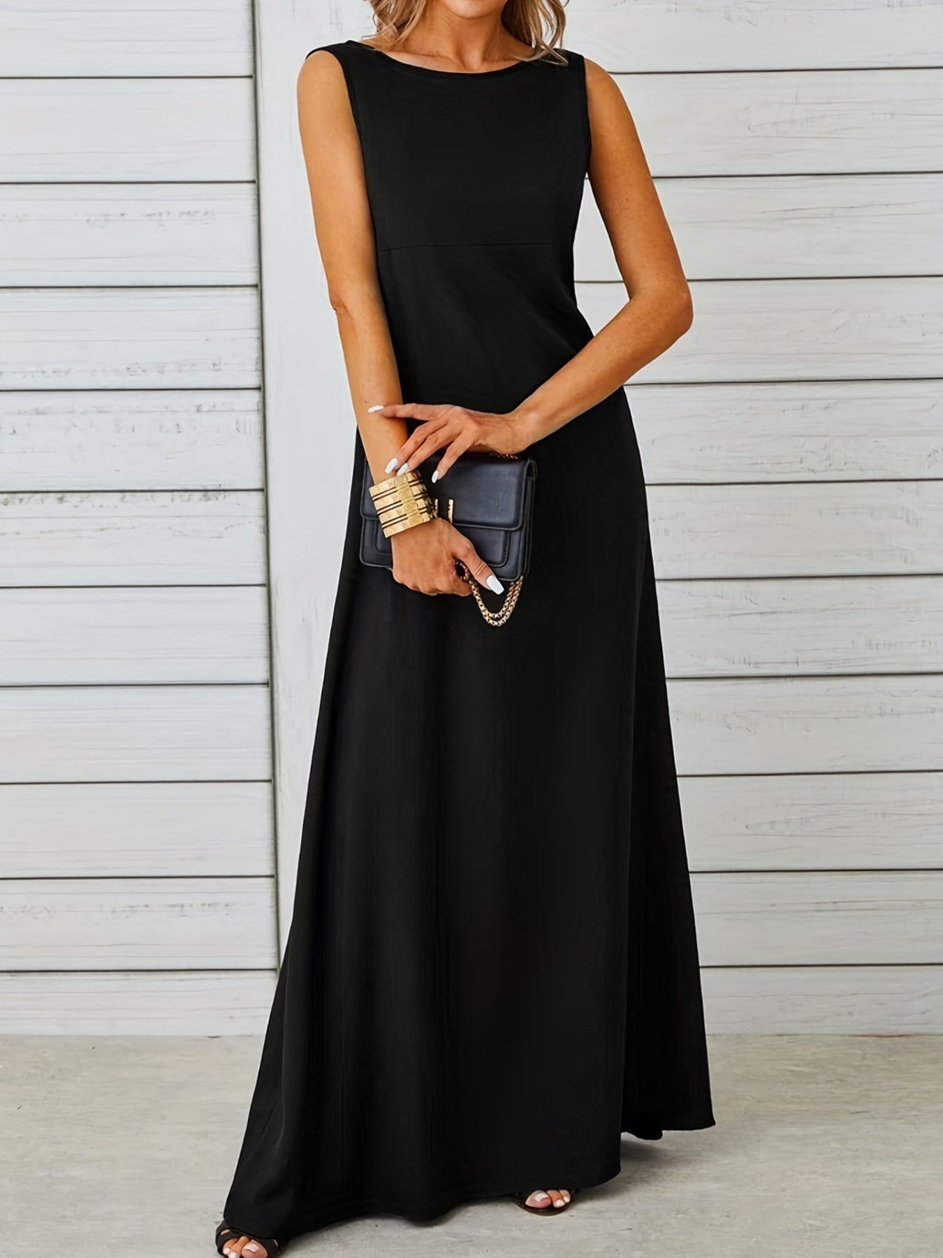 Sleeveless Flowy Maxi Dress Fitggins