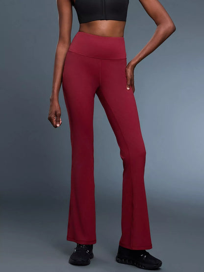 High-Waisted Flare Active Pants Burgundy Fitggins